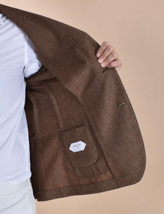 Giacca Breras lana vergine marrone rame Crotone CROTONEGE250 BRERAS Milano