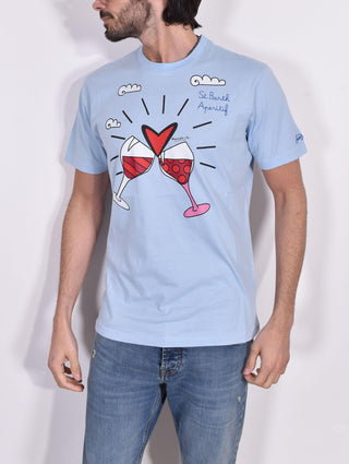 T-shirt Mc2 Saint Barth Very Miami azzurra  0477131 MC2 SAINT BARTH