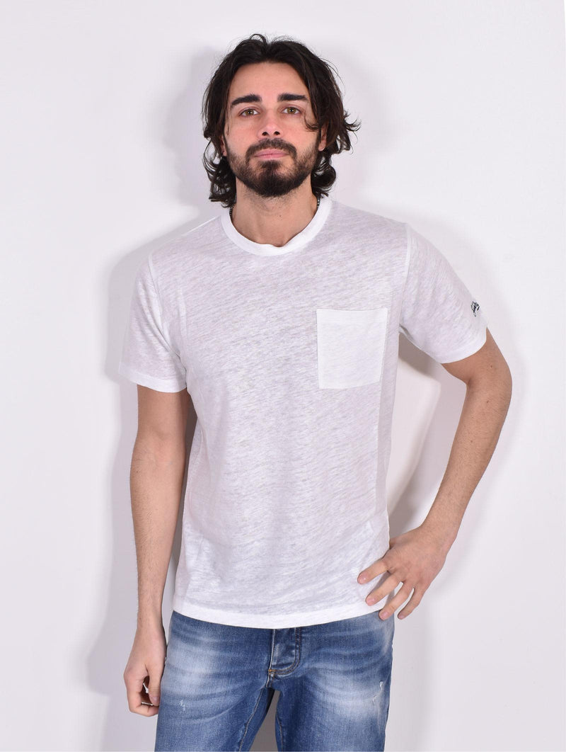 T-shirt Mc2 Saint Barth lino bianca taschino Ecstasea ECSTASEA01 MC2 SAINT BARTH