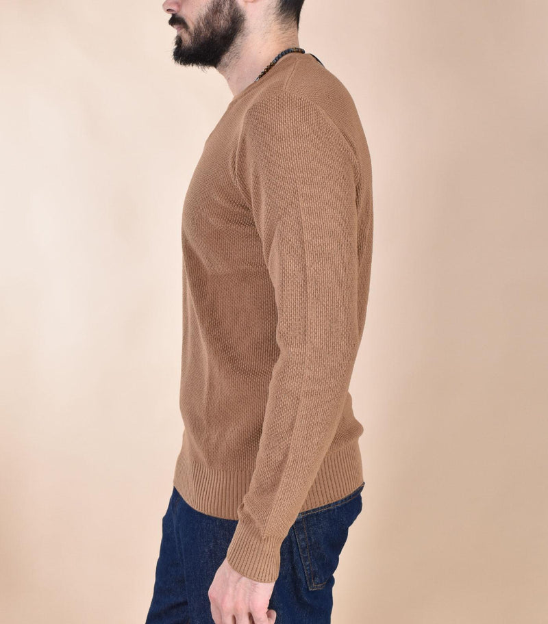 Maglia Gran Sasso girocollo catene cammello extrafine merinos 57147 14248149 GRAN SASSO