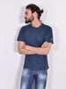 Mc2 Saint Barth blue linen T-shirt with Ecstasea pocket