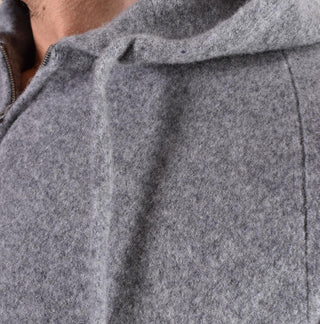 Maglia Luigi Gentile zip cappuccio grigio 121704 LUIGI GENTILE