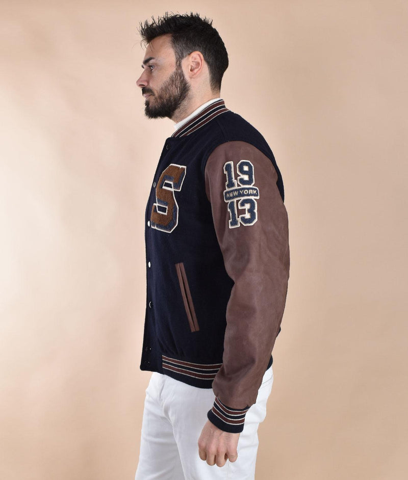 Giubbotto college Schott maniche pelle Teddy LCTEDDYBD201 Schott