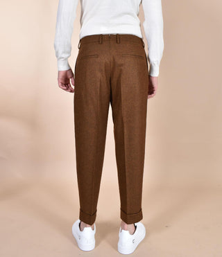 Pantalone Berwich italiano chiaia spigato pinces lana ocra AM151302 BERWICH