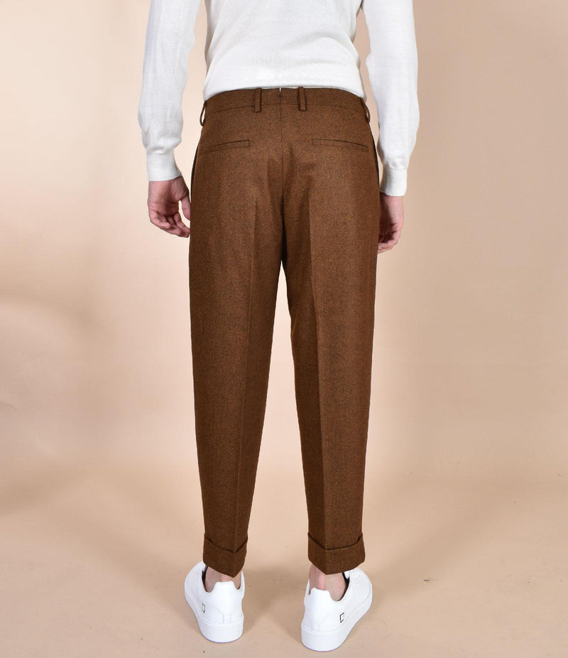 Pantalone Berwich italiano chiaia spigato pinces lana ocra AM151302 BERWICH