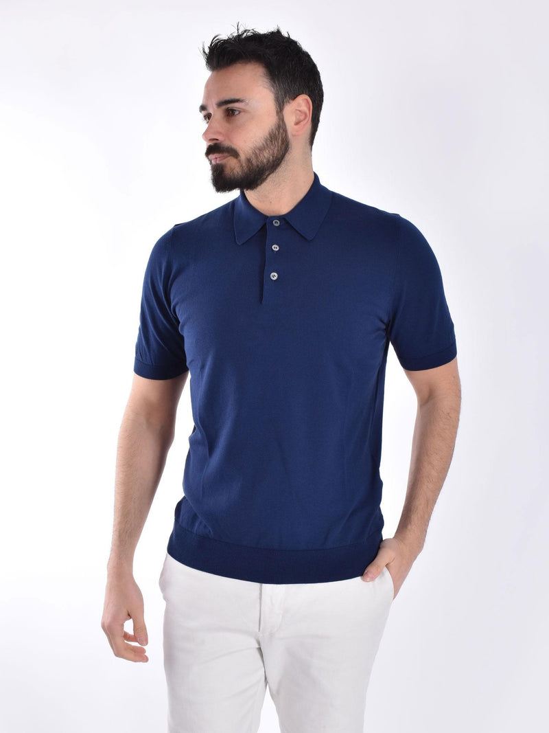 Polo Gran Sasso Fresh Cotton blu 
