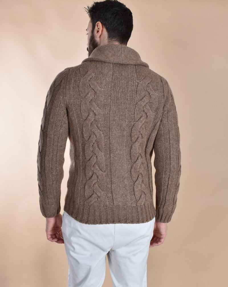 Cardigan Gran Sasso maglione nocciola collo scialle 10189 19107130 GRAN SASSO