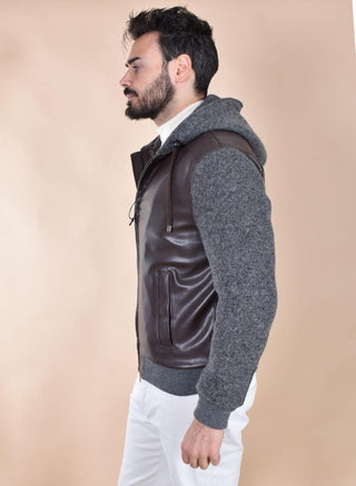 Giubbotto BoB Crystal marrone pelle lana CRYSTAL1 BOB