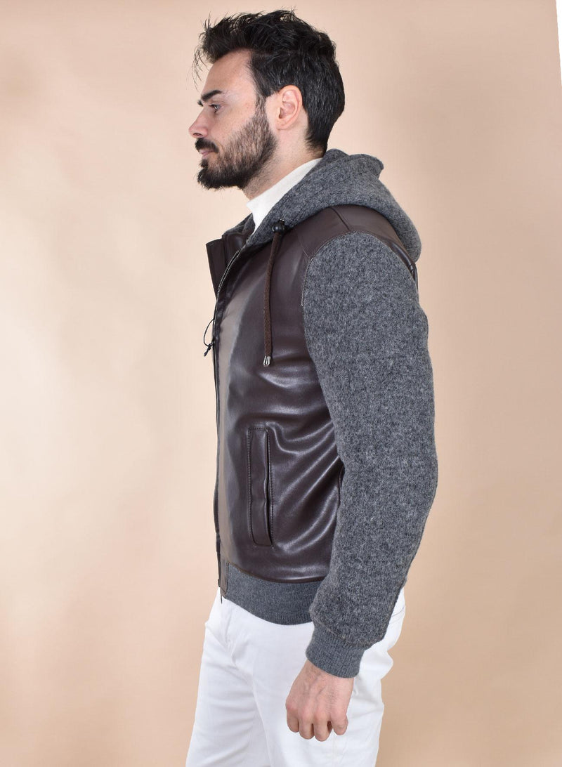 Giubbotto BoB Crystal marrone pelle lana CRYSTAL1 BOB