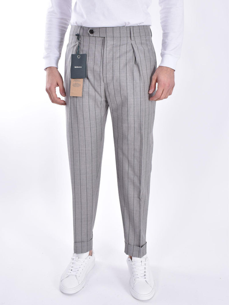 Pantalone Berwich gessato grigio 