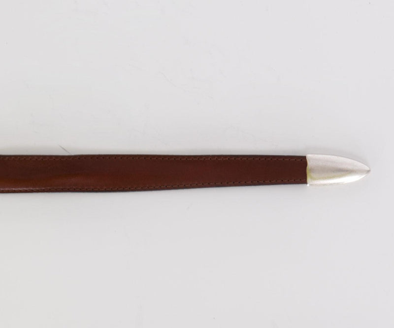 Cintura Orciani sottile pelle bull soft marrone 