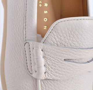 Scarpe mocassini Henderson cervo Panama pelle martellata bianche ELIA01 HENDERSON