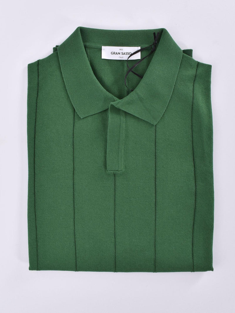 Polo Gran Sasso fresh cotton scollo V tennis verde 
