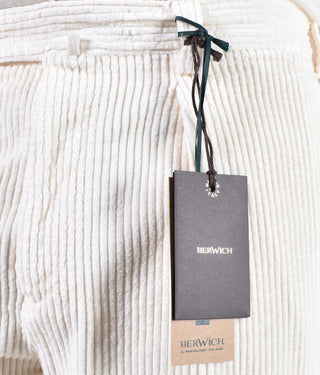 Pantalone Berwich velluto coste larghe ecru bianco chiaia-gd DV0001275 BERWICH
