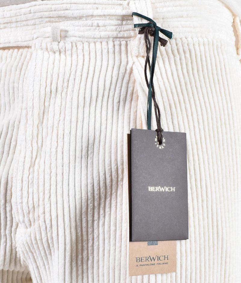 Pantalone Berwich velluto coste larghe ecru bianco chiaia-gd DV0001275 BERWICH