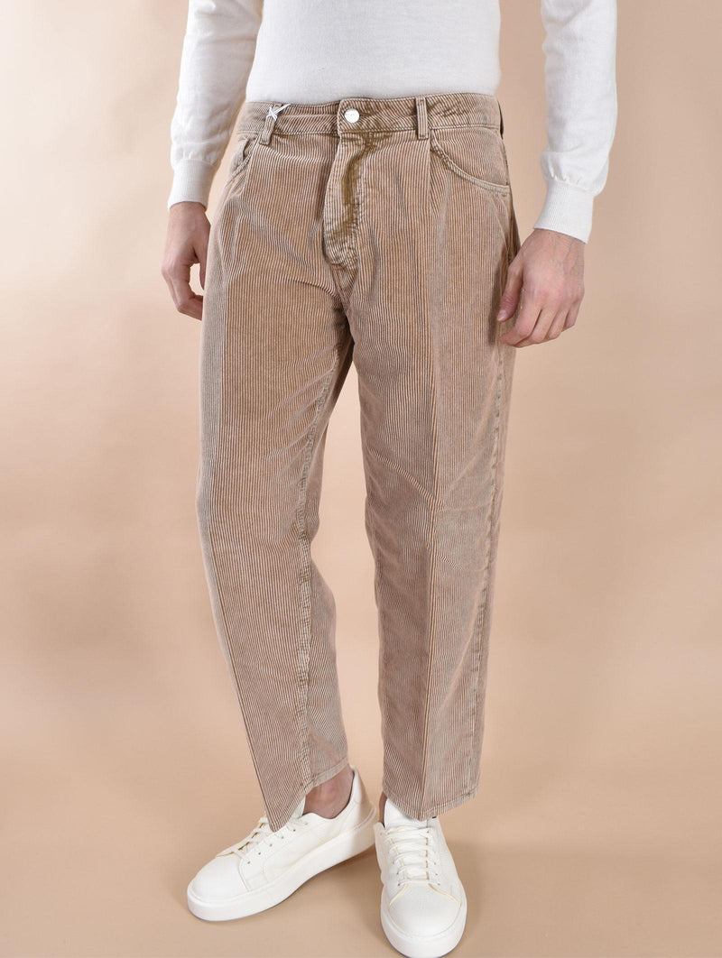 Pantalone Be Able velluto 5 tasche Fred beige VLF FRED03 BE ABLE