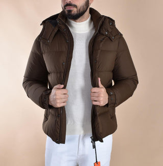 Giubbotto Piumino Hèskimo marrone piuma anatra 44002501 HèSKIMO