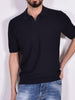 Polo Gran Sasso seta cotone blu