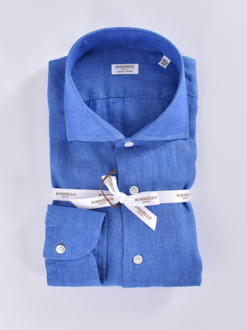 Camicia Borriello lino blu royal 