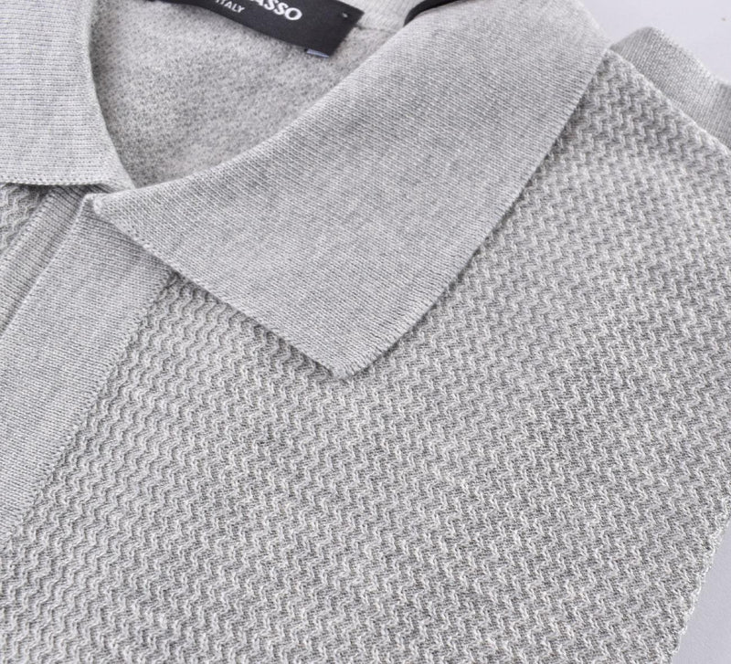 Polo Gran Sasso seta cotone grigio 