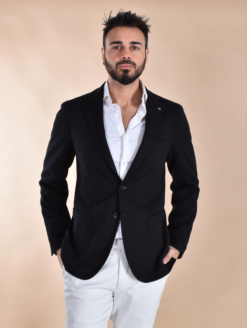 Giacca Tagliatore piquet maglina nera 1SMJ22K 1SMJ22K 340209N3458 TAGLIATORE