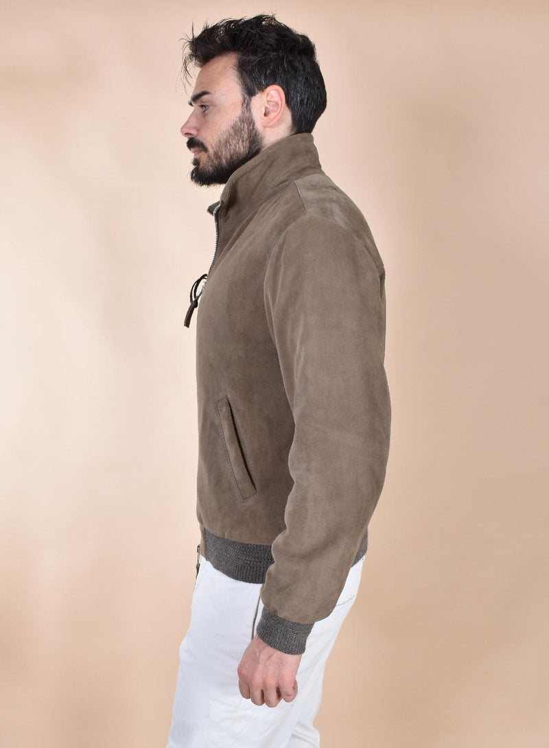 Giubbotto Jack Leather camoscio fango Tobia 