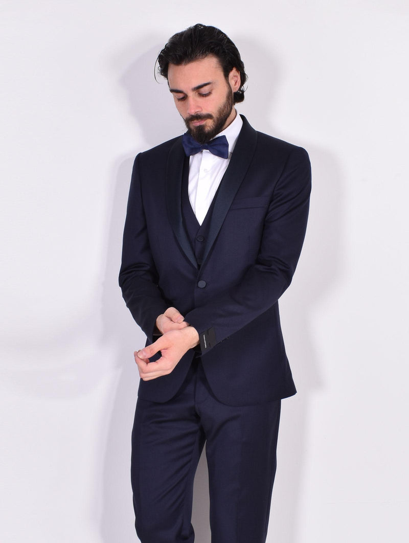 Abito Tagliatore smoking sciallato gilet blu EFBR18A01 