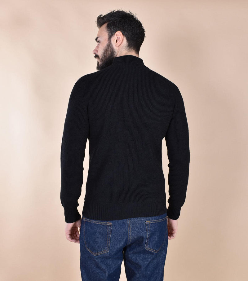 Maglia Gran Sasso lupetto zip Rain Wool nero 24117 24601099 GRAN SASSO