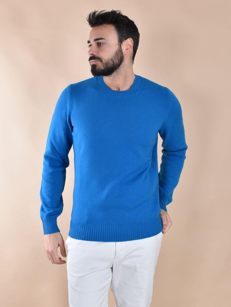 Maglia Gran Sasso blu elettrico girocollo Super Geelong 23131 25012661 GRAN SASSO