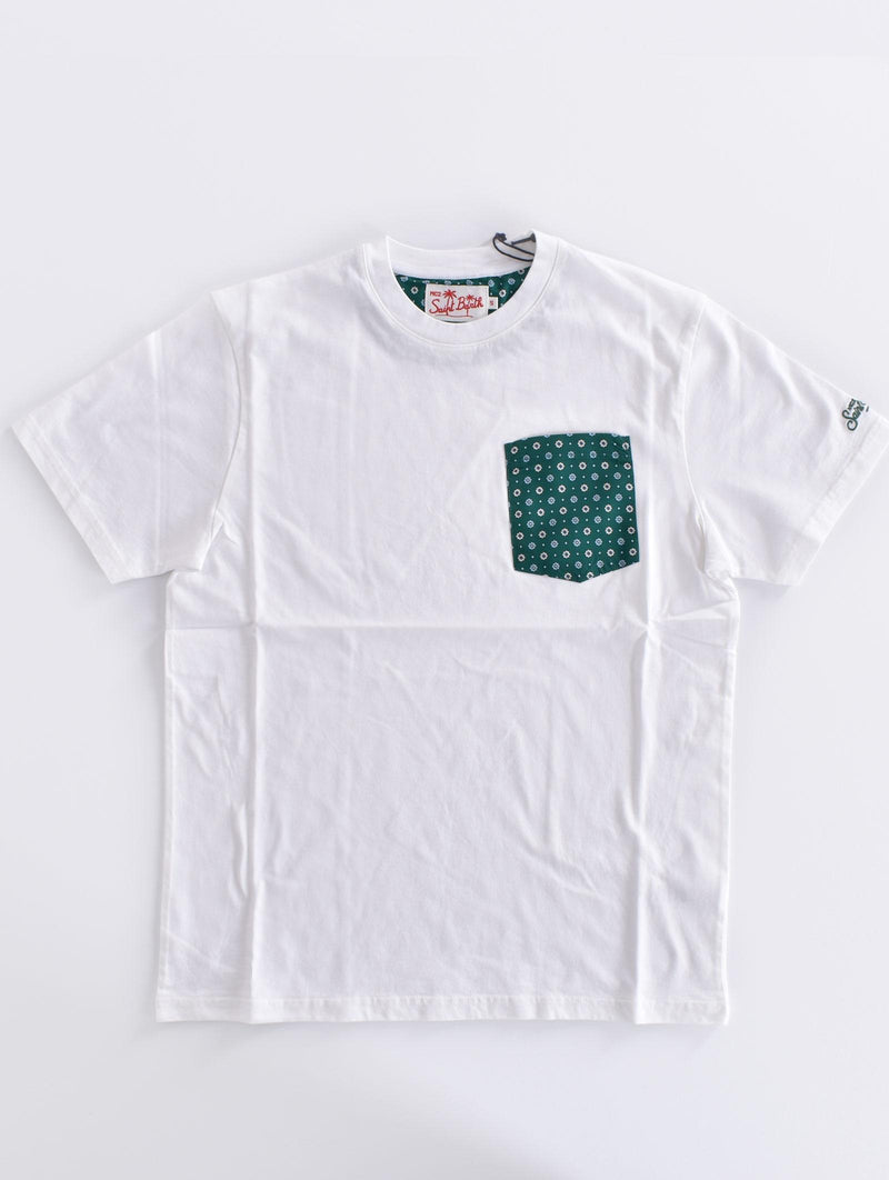 T-shirt Mc2 Saint Barth taschino verde flower tie 