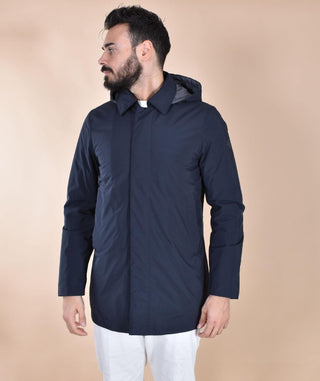 Spolverino People of Shibuya cappotto Takuya blu cappuccio PM773790 People of Shibuya