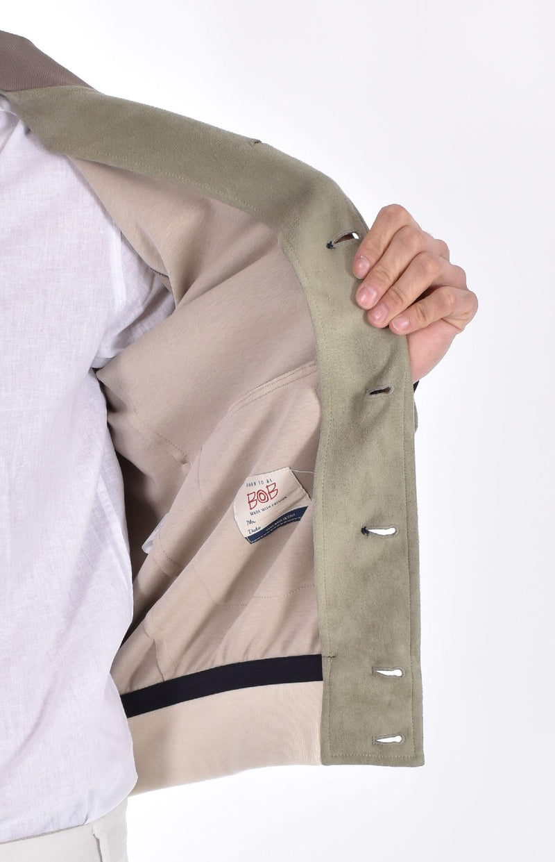 Giubbino BoB bomber salvia scamosciato ONE 