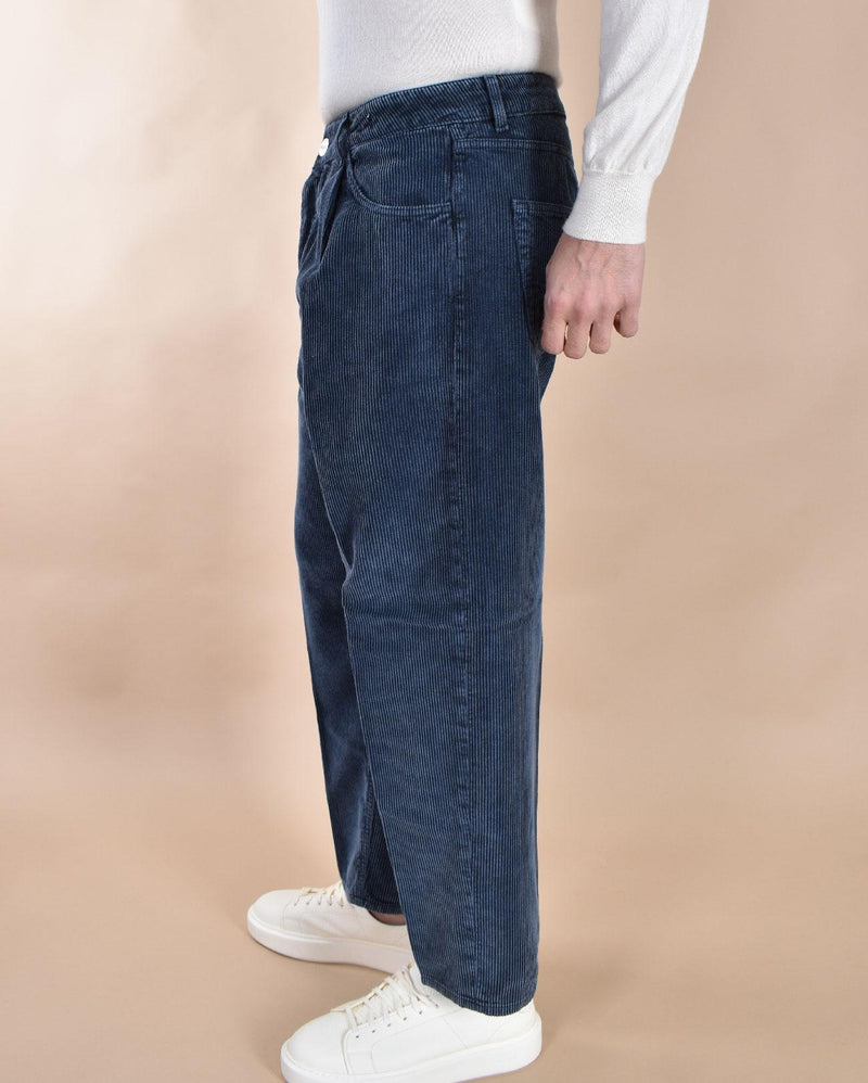 Pantalone Be Able velluto 5 tasche Fred blu notte VLF FRED01 BE ABLE