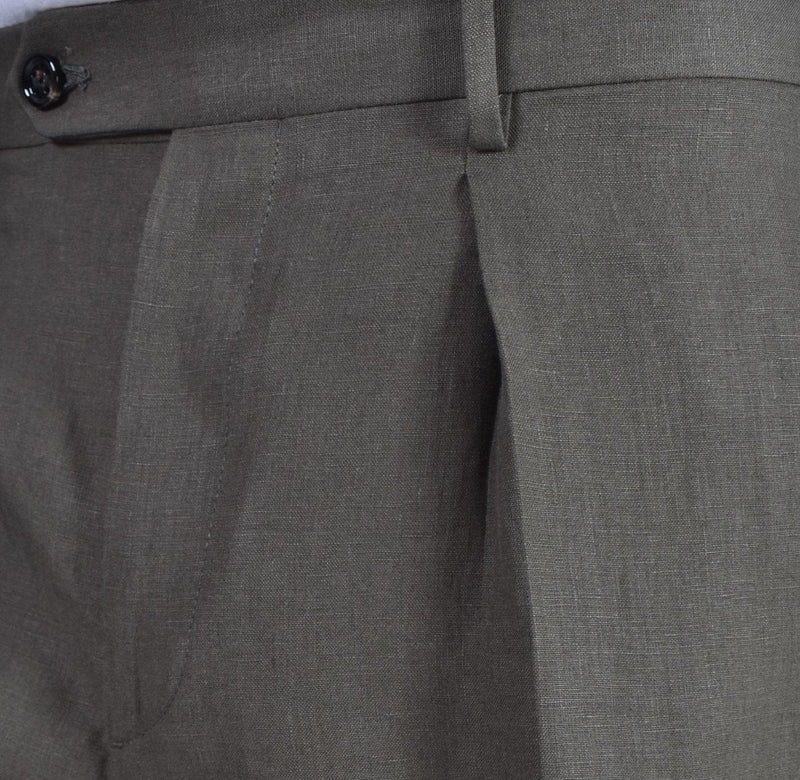 Pantalone Berwich lino verde Chiaia 