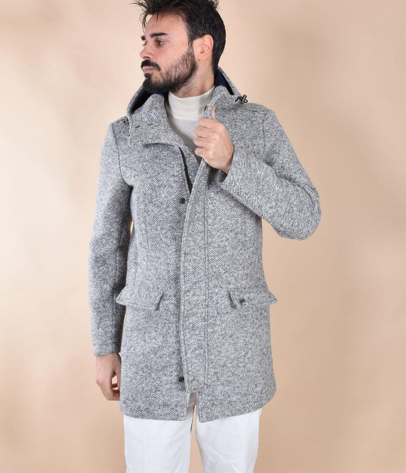 Cappotto BoB Luis cappuccio grigio argento 