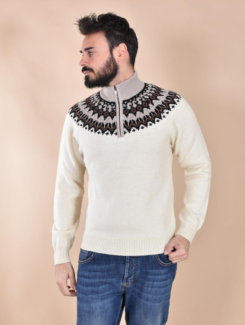 Maglia MC2 Saint Barth collo alto zip nordic bianca 