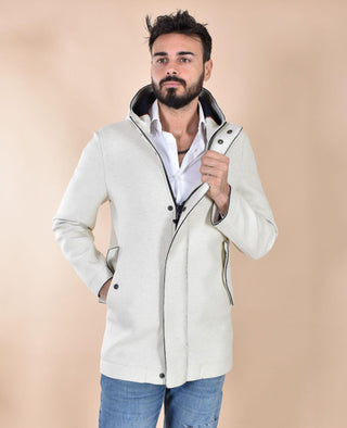 Cappotto BoB bianco panna Wick cappuccio WICK15301 BOB