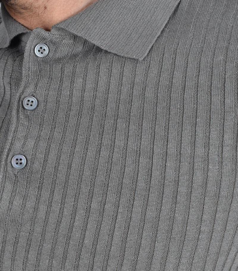 Polo Gran Sasso lino cotone verde 