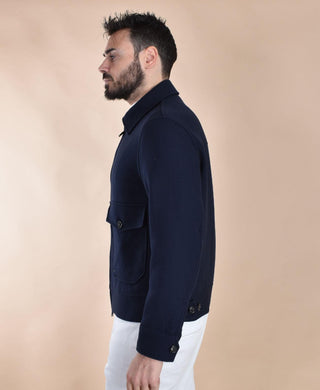 Giubbotto Circolo 1901 blu collo camicia pocket wools CN5092103 CIRCOLO 1901