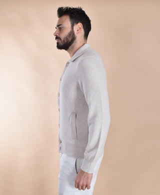 Cardigan camicia Gran Sasso super geelong grigio ghiaccio 23150 25070054 GRAN SASSO