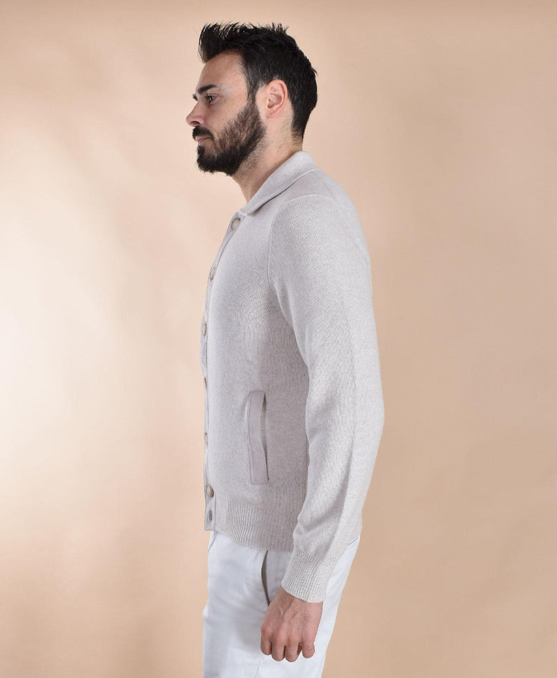 Cardigan camicia Gran Sasso super geelong grigio ghiaccio 23150 25070054 GRAN SASSO