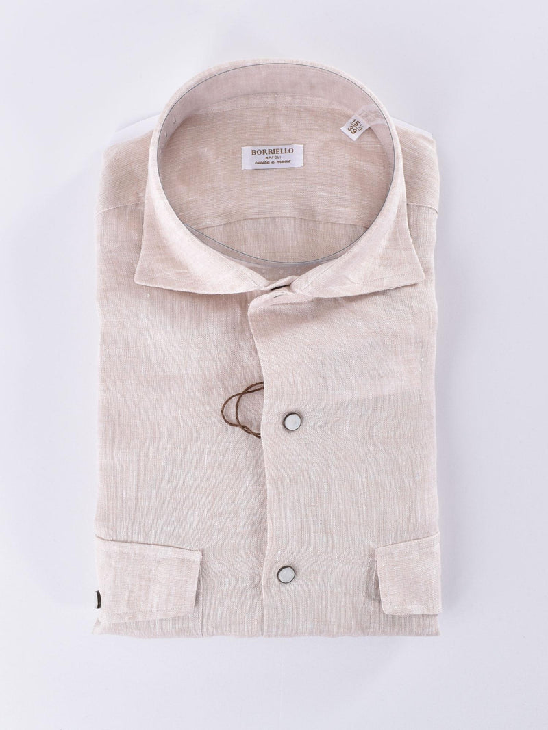 Camicia Borriello sabbia lino 