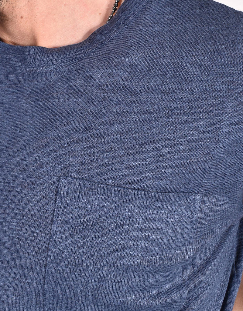 T-shirt Mc2 Saint Barth lino blu taschino Ecstasea ECSTASEA61 MC2 SAINT BARTH