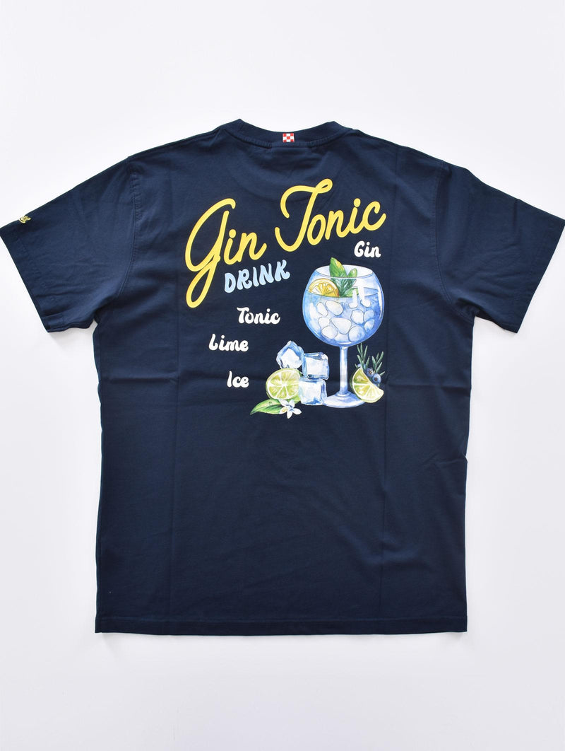 T-shirt Mc2 Saint Barth blu drink gin tonic 0109461 MC2 SAINT BARTH