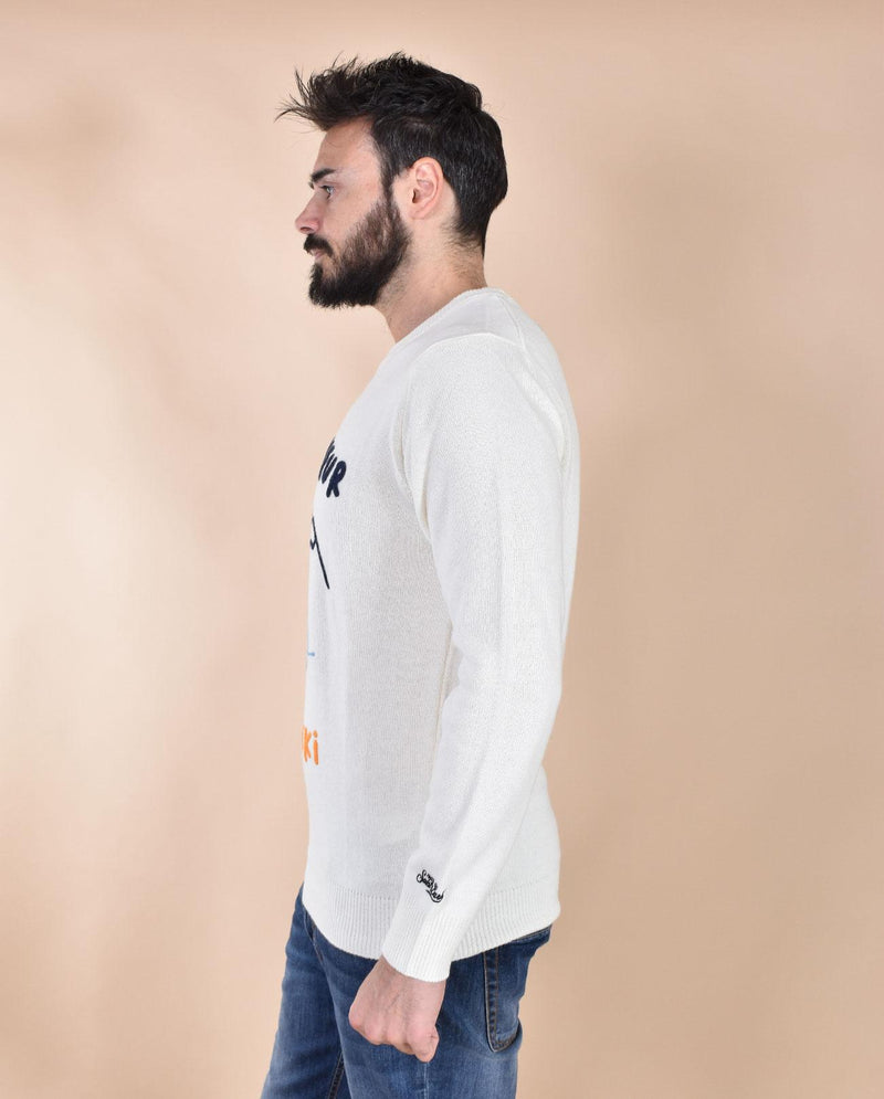 Maglia Mc2 Saint Barth bianca Courmayeur draw 0132810 MC2 SAINT BARTH