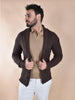 Cardigan Rakki maglione collo sciallato cioccolato old school soldier