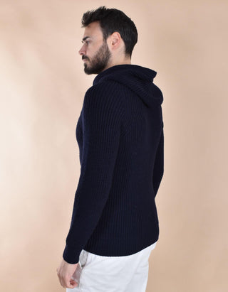 Felpa giubbino Circolo 1901 lana blu notte full zip hoodie CN51561265 CIRCOLO 1901