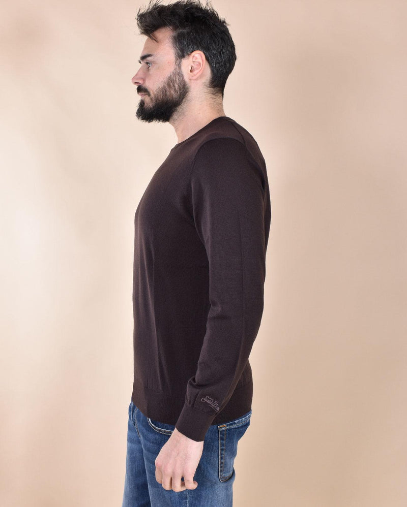 Maglia Mc2 Saint Barth marrone Regent merino extrafine REGENT MERINO18H MC2 SAINT BARTH