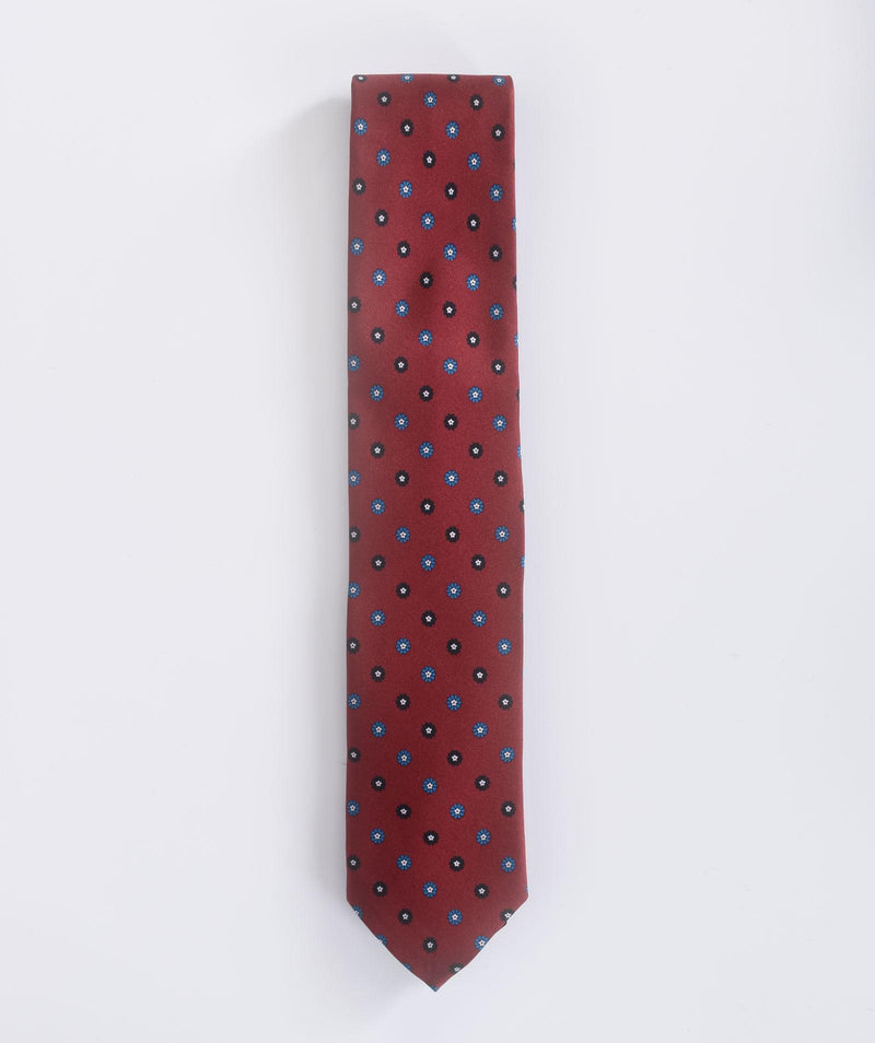Cravatta Fefe seta bordeaux fiori 