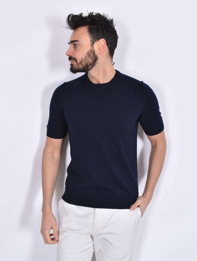 Maglia Gran Sasso mezza manica cotton egyptian blu notte 